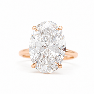 Oval Brilliant Solitaire Ring – Lab Grown Diamond – 14K/18K White Gold