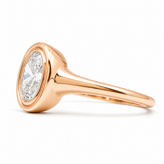 Oval Brilliant Solitaire Ring – Lab Grown Diamond – 14K/18K Gold