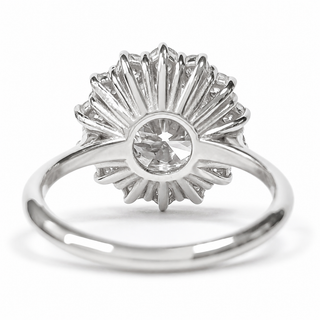 Round Brilliant Diana Ring – Lab Grown Diamond – 14K/18K White Gold – 14 Side Stones