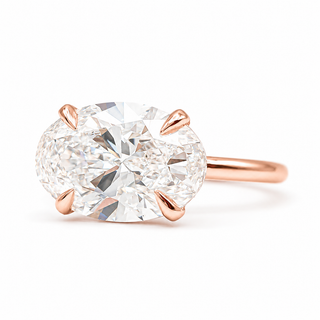 Oval Brilliant Solitaire Ring – Lab Grown Diamond – 14K/18K Rose Gold