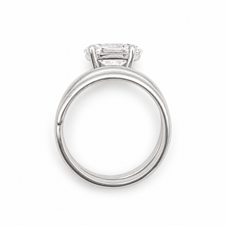Oval Brilliant Spiral Solitaire Ring – Lab Grown Diamond – 14K/18K White Gold