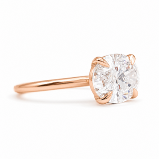 Oval Brilliant Solitaire Ring – Lab Grown Diamond – 14K/18K Rose Gold