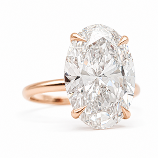 Oval Brilliant Solitaire Ring – Lab Grown Diamond – 14K/18K White Gold