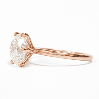Round Brilliant 6 Prong Solitaire Ring – Lab Grown Diamond – 14K/18K Rose Gold