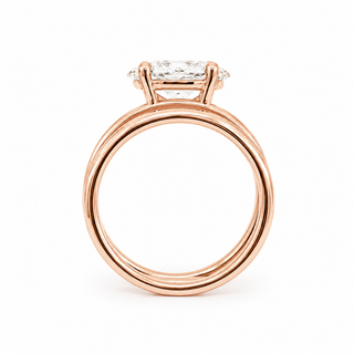 Oval Brilliant Spiral Solitaire Ring – Lab Grown Diamond – 14K/18K Rose Gold