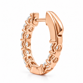 Round Brilliant Hoop Earrings – Lab Grown Diamonds – 14K/18K Gold - 15m"m