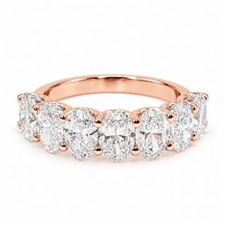 Oval Brilliant 7 Stone Crown Ring – Lab Grown Diamond – 14K/18K Gold