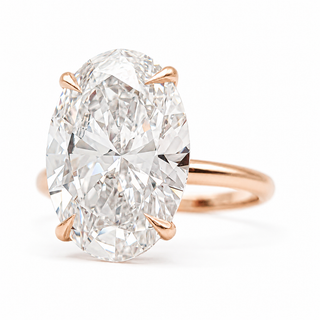 Oval Brilliant Solitaire Ring – Lab Grown Diamond – 14K/18K White Gold