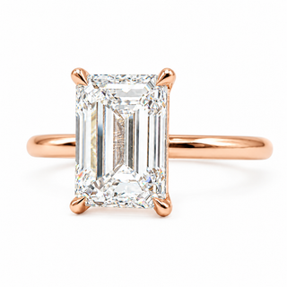 Emerald Cut Solitaire Ring – Lab-Grown Diamond – 14K/18K Gold