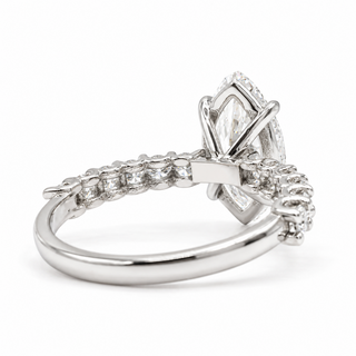 Marquise Brilliant Pavé Ring – Lab Grown Diamond – 14K/18K Gold – 12 Side Stones