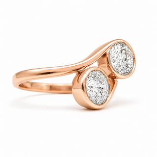 Round Brilliant 2 Stone Ring – Lab Grown Diamond – 14K/18K Gold