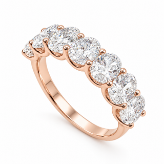 Oval Brilliant 7 Stone Crown Ring – Lab Grown Diamond – 14K/18K Gold