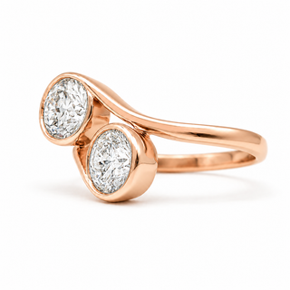 Round Brilliant 2 Stone Ring – Lab Grown Diamond – 14K/18K Gold