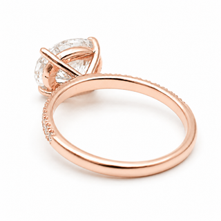 Oval Brilliant Pavé Ring – Lab Grown Diamond – 14K/18K Rose Gold – 20 Side Stones