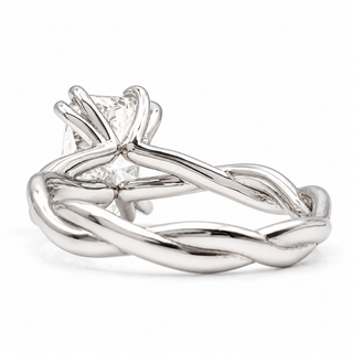 Radiant Cut Split Spiral Band Solitaire Ring – Lab Grown Diamond – 14K/18K Gold
