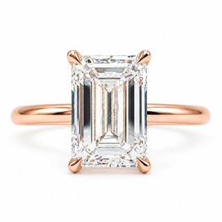 Emerald Cut Solitaire Ring – Lab-Grown Diamond – 14K/18K Gold
