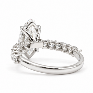 Marquise Brilliant Pavé Ring – Lab Grown Diamond – 14K/18K Gold – 12 Side Stones