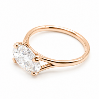 Oval Brilliant Solitaire Ring – Lab Grown Diamond – 14K/18K Rose Gold