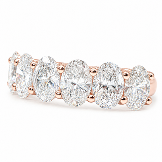Oval Brilliant 7 Stone Crown Ring – Lab Grown Diamond – 14K/18K Gold