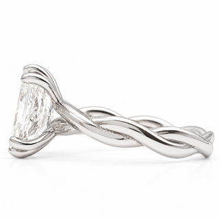 Radiant Cut Split Spiral Band Solitaire Ring – Lab Grown Diamond – 14K/18K Gold