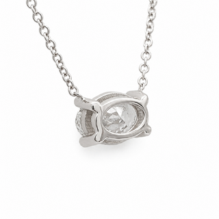 Oval Brilliant – Lab Grown Diamond – 14K/18K White Gold – Solitaire Necklace