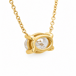 Oval Brilliant – Lab Grown Diamond – 14K/18K Yellow Gold – Solitaire Necklace