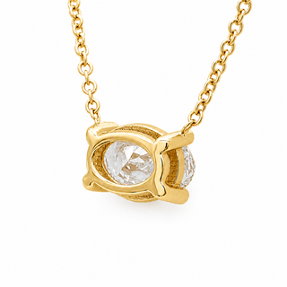 Oval Brilliant – Lab Grown Diamond – 14K/18K Yellow Gold – Solitaire Necklace