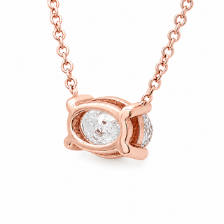 Oval Brilliant – Lab Grown Diamond – 14K/18K Rose Gold – Solitaire Necklace