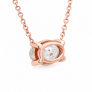 Oval Brilliant – Lab Grown Diamond – 14K/18K Rose Gold – Solitaire Necklace