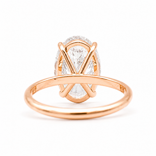 Oval Brilliant Solitaire Ring – Lab Grown Diamond – 14K/18K White Gold