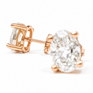 Oval Brilliant Earrings – Lab Grown Diamonds – 14K/18K Rose Gold – Stud Earrings