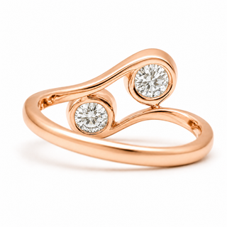 Round Brilliant 2 Stone Ring – Lab Grown Diamond – 14K/18K Gold