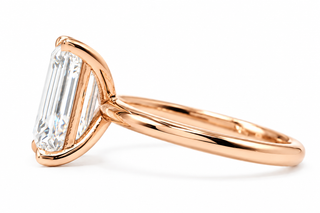 Emerald Cut Solitaire Ring – Lab-Grown Diamond – 14K/18K Gold