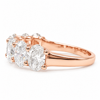 Oval Brilliant 7 Stone Crown Ring – Lab Grown Diamond – 14K/18K Gold