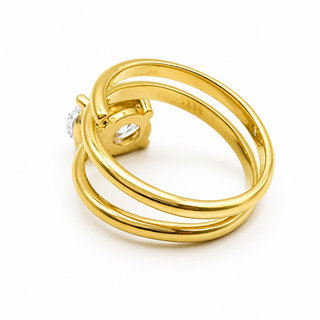 Oval Brilliant Spiral Solitaire Ring – Lab Grown Diamond – 14K/18K Yellow Gold
