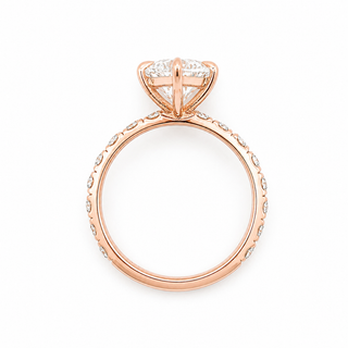 Marquise Brilliant Pavé Ring – Lab Grown Diamond – 14K/18K Yellow Gold – 16 Side Stones