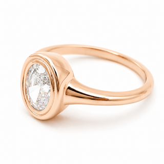 Oval Brilliant Solitaire Ring – Lab Grown Diamond – 14K/18K Gold