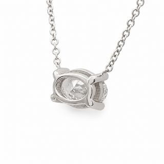 Oval Brilliant – Lab Grown Diamond – 14K/18K White Gold – Solitaire Necklace