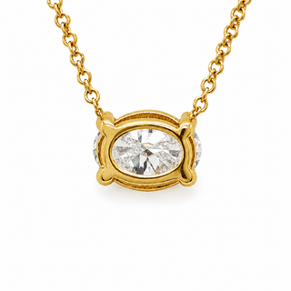 Oval Brilliant – Lab Grown Diamond – 14K/18K Yellow Gold – Solitaire Necklace