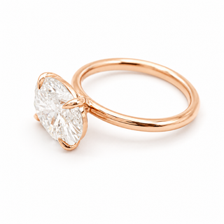 Oval Brilliant Solitaire Ring – Lab Grown Diamond – 14K/18K Rose Gold
