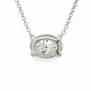 Oval Brilliant – Lab Grown Diamond – 14K/18K White Gold – Solitaire Necklace