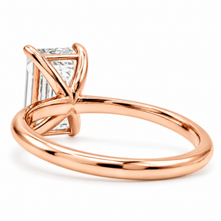 Emerald Cut Solitaire Ring – Lab-Grown Diamond – 14K/18K Gold