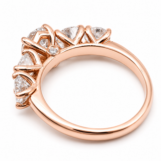 Round Brilliant Degrade Ring – Lab Grown Diamond – 14K/18K Rose Gold – 6 Side Stones