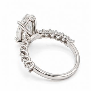 Marquise Brilliant Pavé Ring – Lab Grown Diamond – 14K/18K Gold – 12 Side Stones
