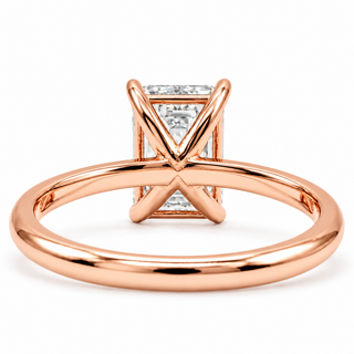 Emerald Cut Solitaire Ring – Lab-Grown Diamond – 14K/18K Gold