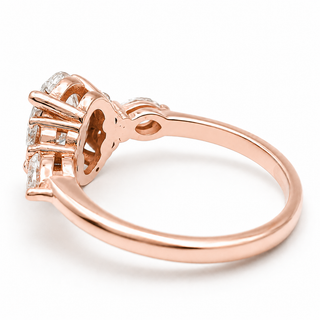 Oval Brilliant with Marquise Band – Lab-Grown Diamond – 14K/18K Rose Gold – 6 Side Stones