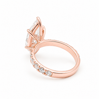 Marquise Brilliant Pavé Ring – Lab Grown Diamond – 14K/18K Yellow Gold – 16 Side Stones