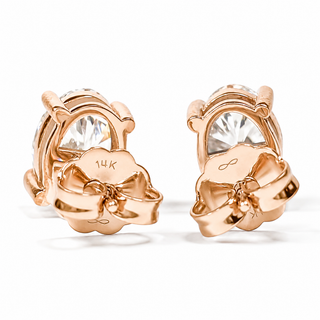 Oval Brilliant Earrings – Lab Grown Diamonds – 14K/18K Rose Gold – Stud Earrings