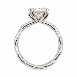 Radiant Cut Split Spiral Band Solitaire Ring – Lab Grown Diamond – 14K/18K Gold
