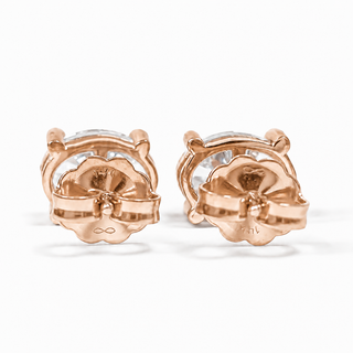 Oval Brilliant Earrings – Lab Grown Diamonds – 14K/18K Rose Gold – Stud Earrings